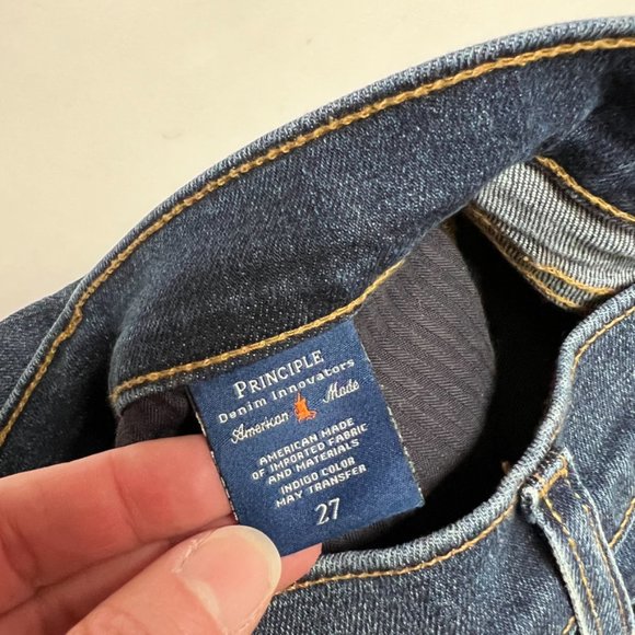 Principle Denim The Flirt Flare Cropped Mi Rise Raw Edge Jeans Size 27 - Picture 6 of 8